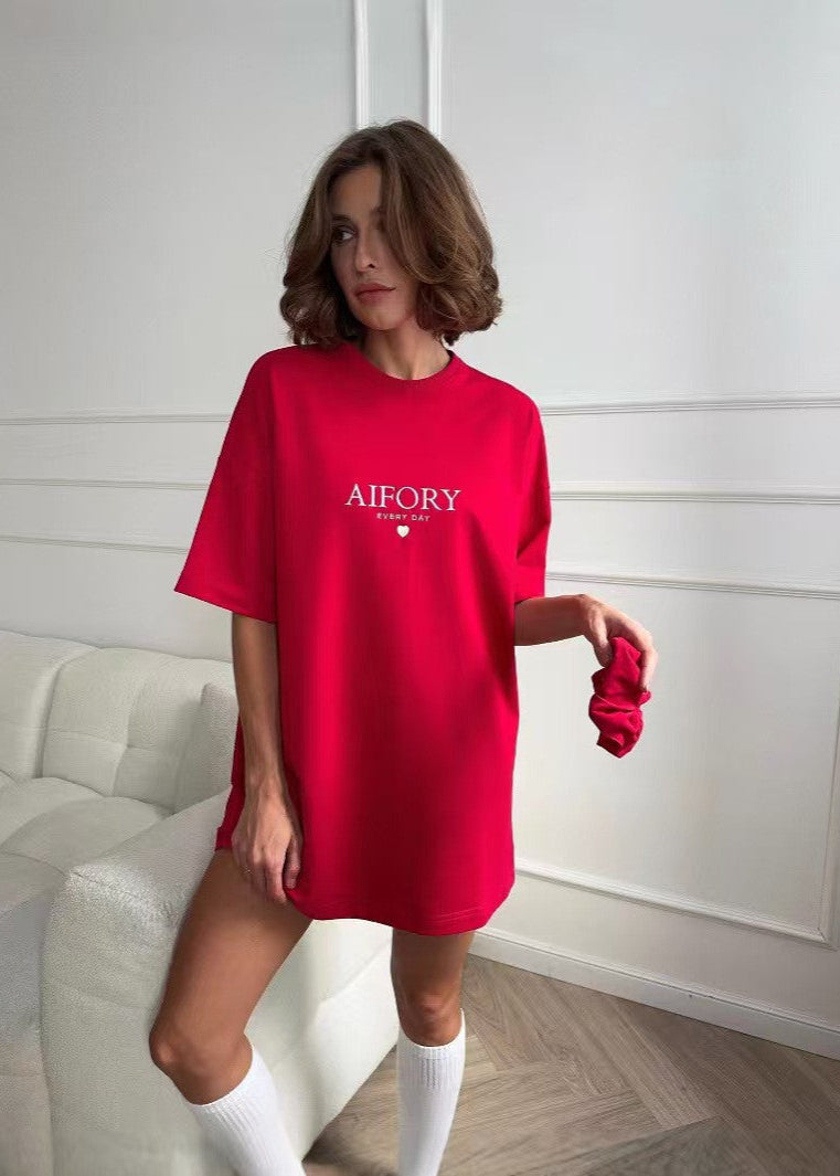 Oversized Cotton Tee With Graphic Print
