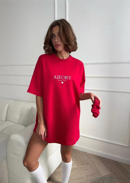 Oversized Cotton Tee With Graphic Print