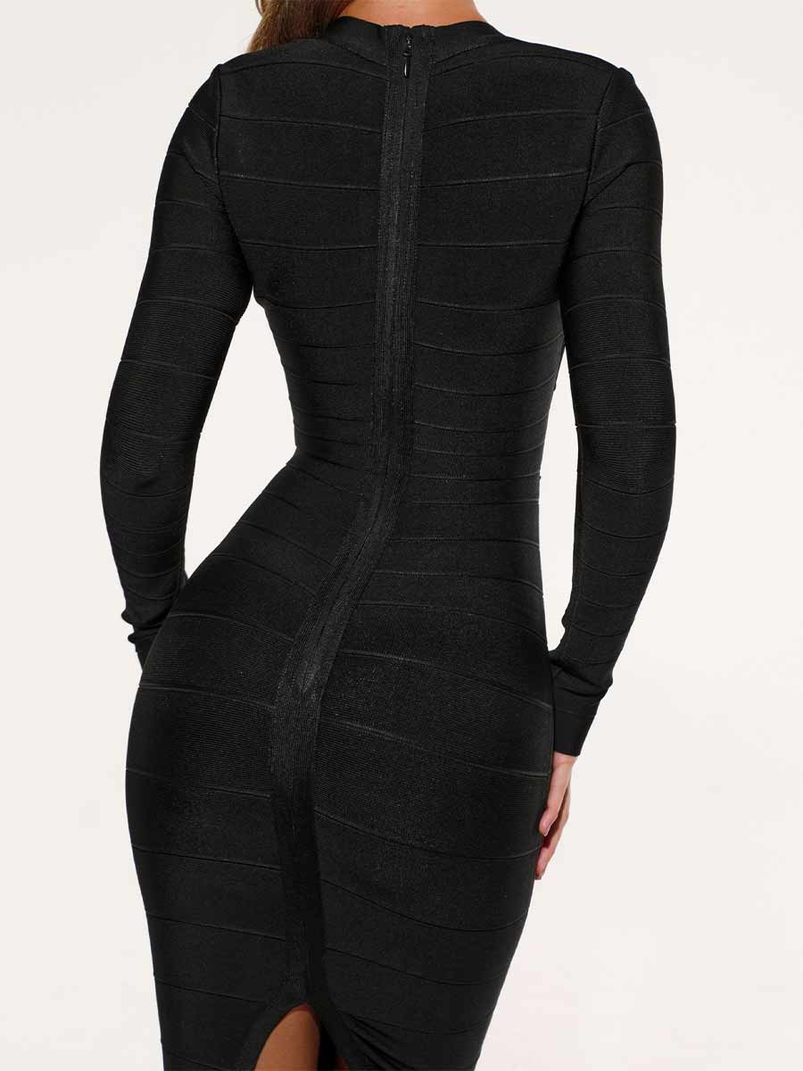 Evangeline Long Sleeve Bandage Midi Dress