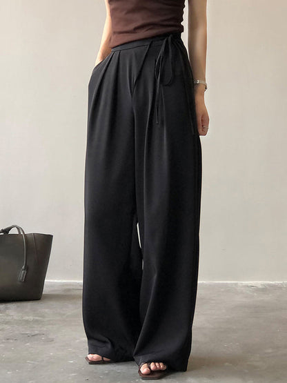 Urban Wide Leg Bandage Solid Color Pants