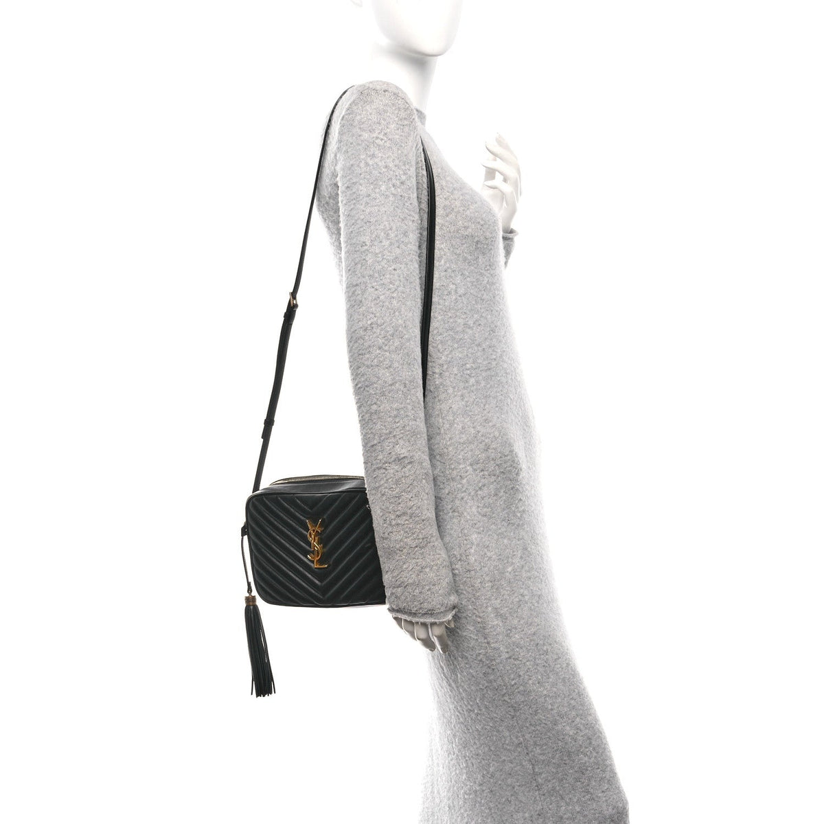 Calfskin Matelasse Monogram Lou Camera Bag Black
