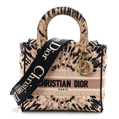 Canvas Embroidered Medium Tie And Dior Lady D-Lite Multicolor