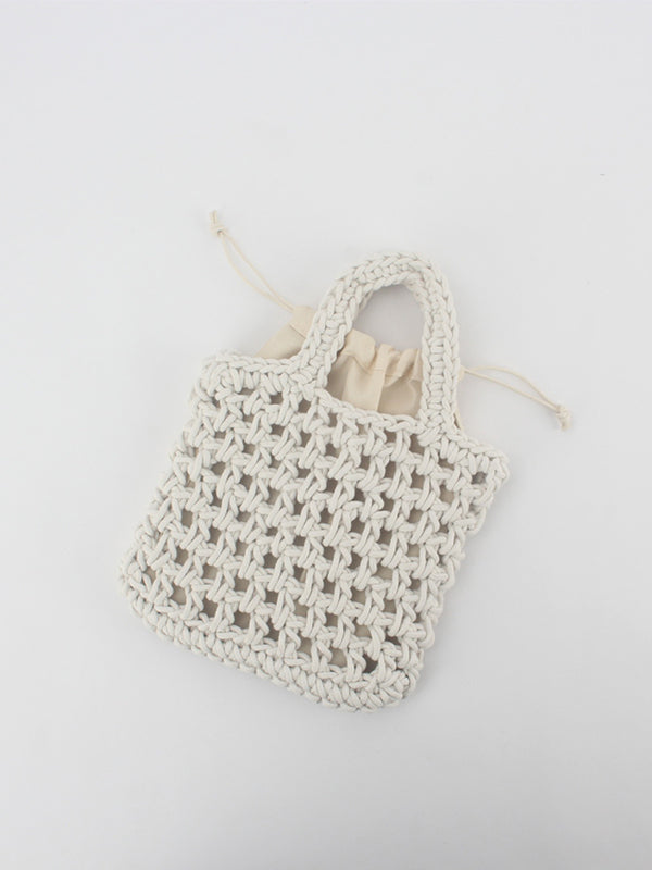 Hollow Solid Color Mini Knitting Woven Bags Handbags
