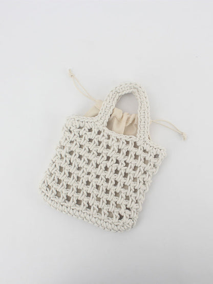 Hollow Solid Color Mini Knitting Woven Bags Handbags