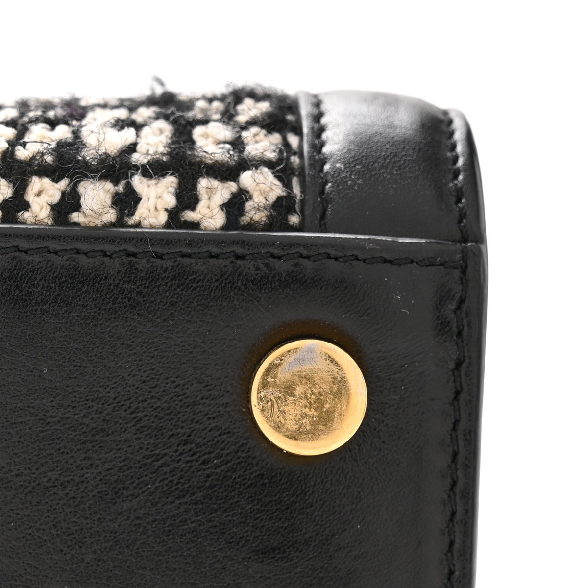 Tweed Houndstooth Nano Sac De Jour Black