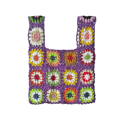 Crochet Granny Square Bag Hand-Woven Bag With Ethnic Pattern