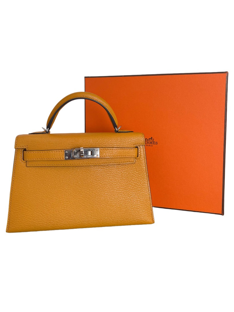 Hermes Kelly Mini Chevre Sesame Bag