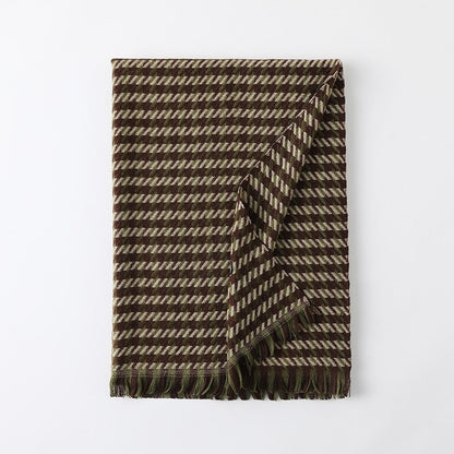 Imitated Cashmere Houndstooth Tassel Shawl Scarf