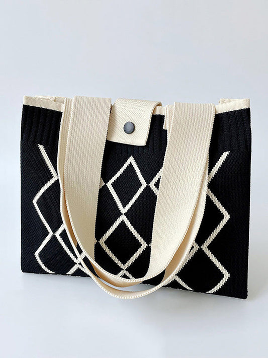 Plaid Pleated Woven Bags Handbags