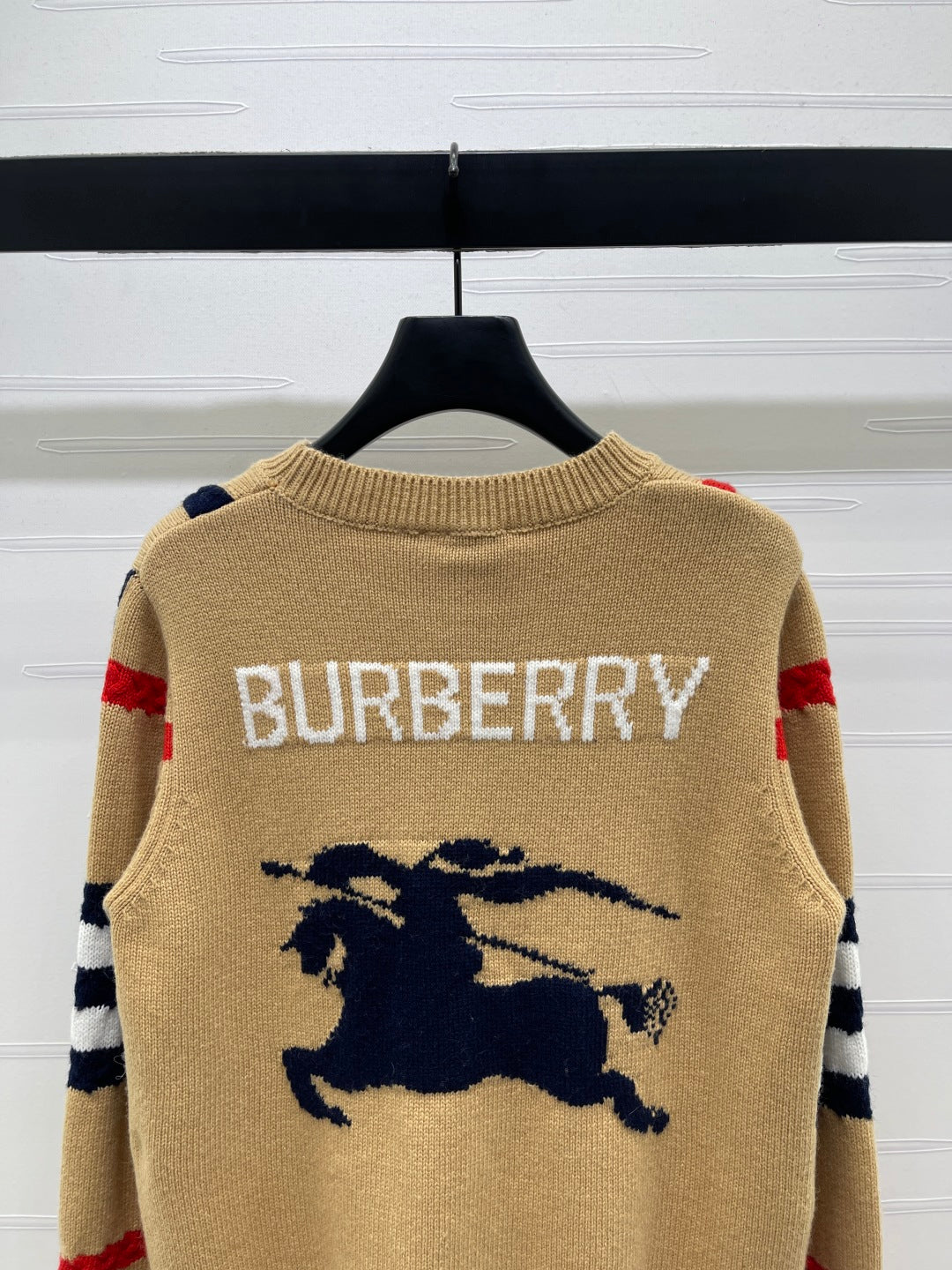 Burberry 25 Crew Neck Long-Sleeve Sweater Beige Wool Cashmere