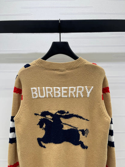 Burberry 25 Crew Neck Long-Sleeve Sweater Beige Wool Cashmere