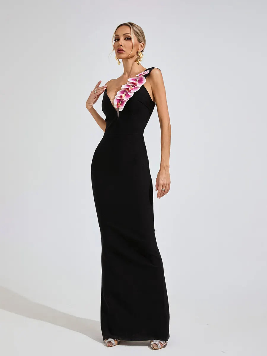 IIaria Floral Cross Shoulder Maxi Dress