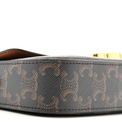 Canvas Calfskin Triomphe Shoulder Bag Tan