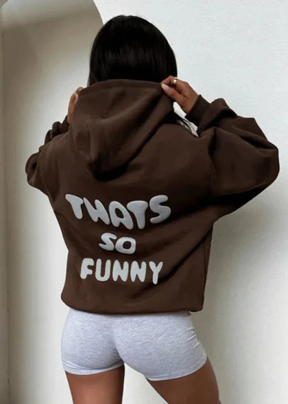 Fleece Hooded Pullover For Women With Bold Print