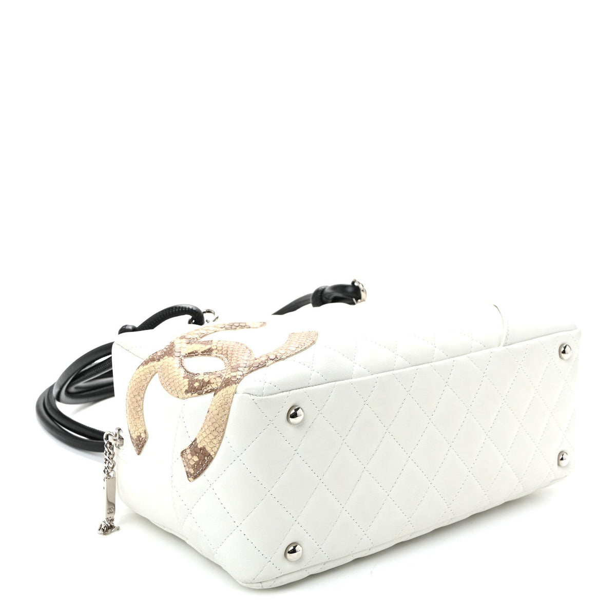 Calfskin Python Quilted Large Cambon Bowler White