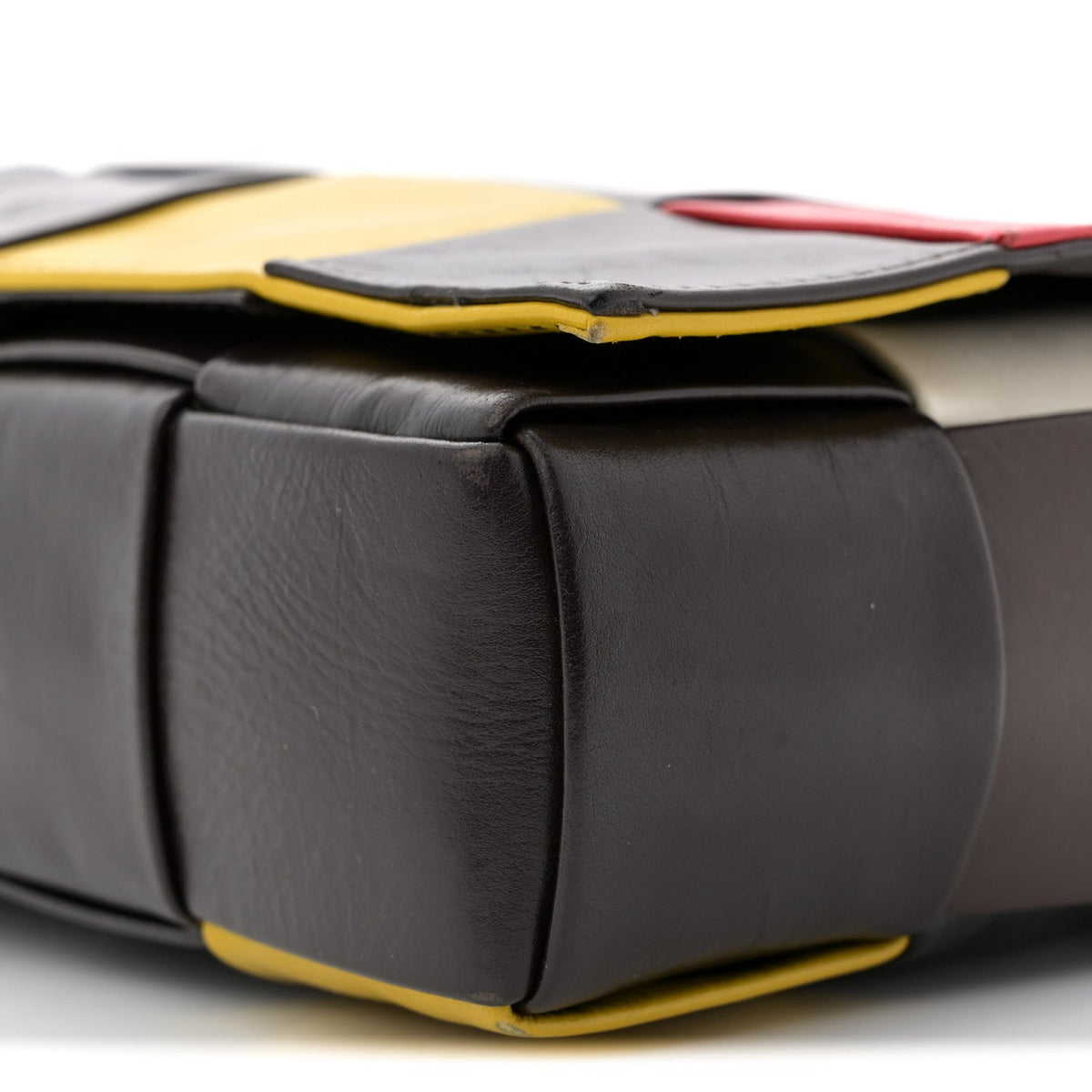 Paper Calfskin Maxi Intreccio Cassette Crossbody Bag Brown Multicolor