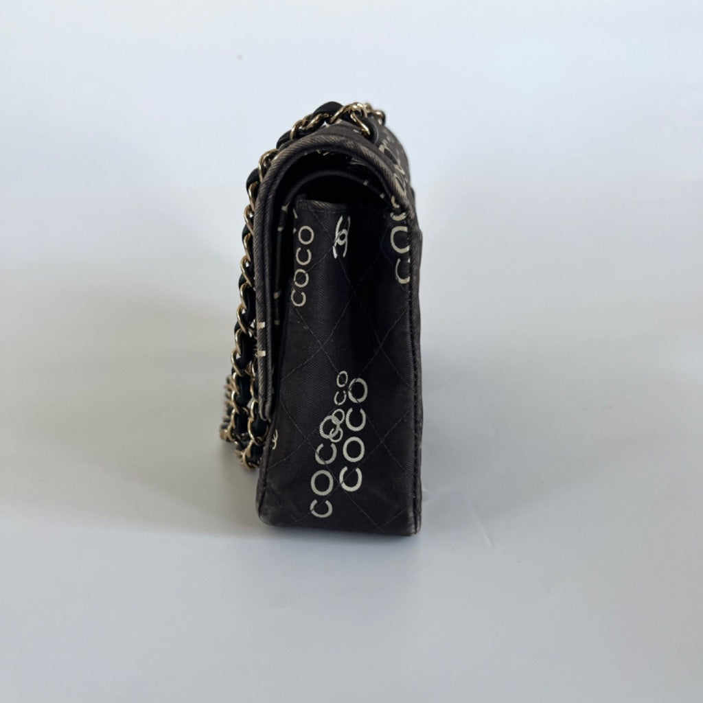 Chanel Coco Classic Double Flap Bag Quilted Canvas Medium