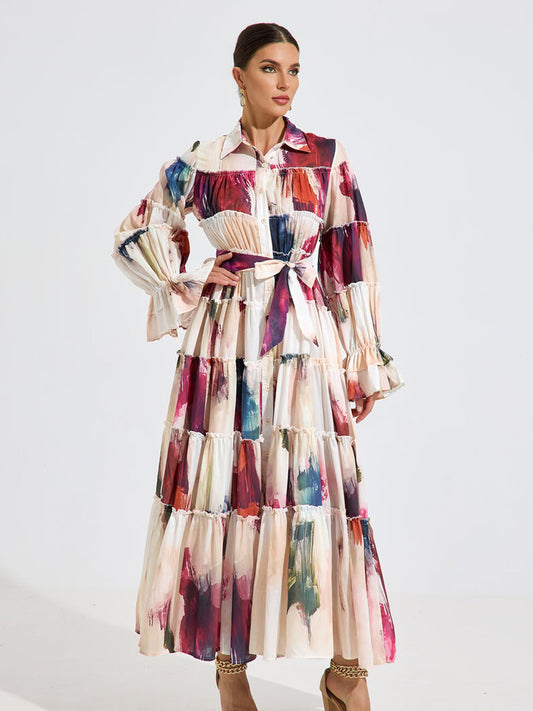 Isolde Abstract Bloom Maxi Dress