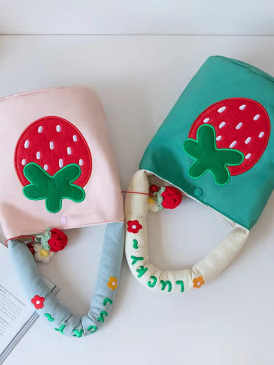 Cartoon Strawberry Bucket Bag