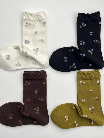 Rufia - Cute Floral Winter Sweet Socks - Soft &amp; Warm