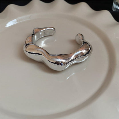 Geometric Glossy Open Bangle