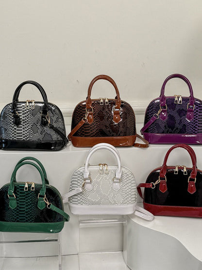 Victoria Snakeskin-patterned Leather Bag