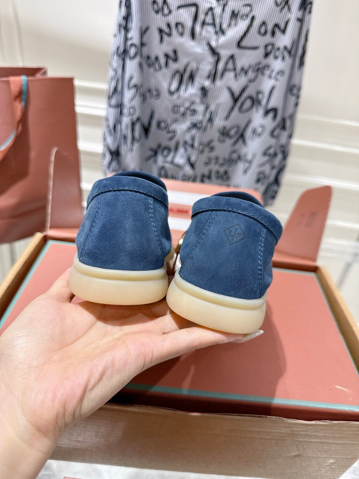 LP Summer Charms Walk Loafers Dark Blue Suede 565861