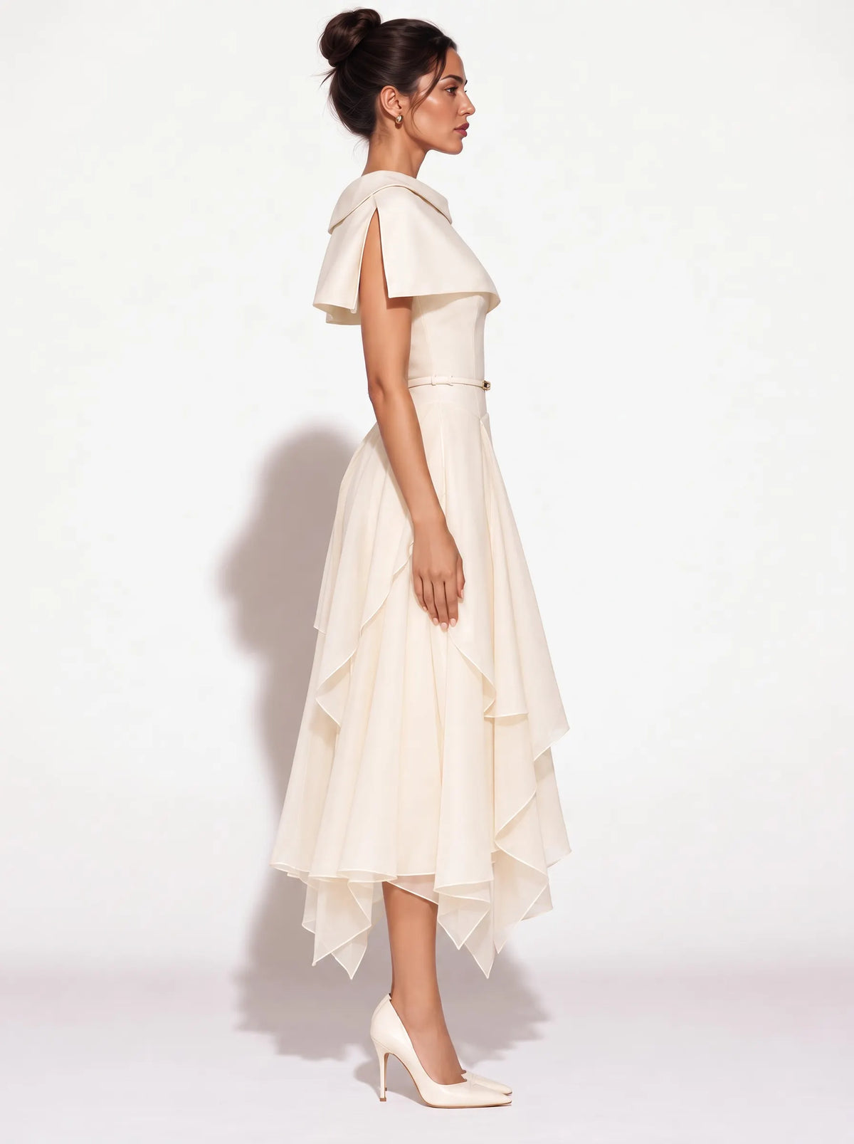 Elodie Asymmetrical Hem Midi Dress