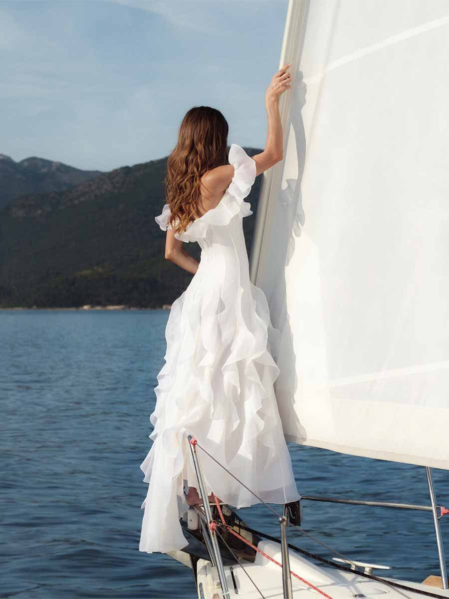 Elena One-Shoulder Ruffled Maxi Dress