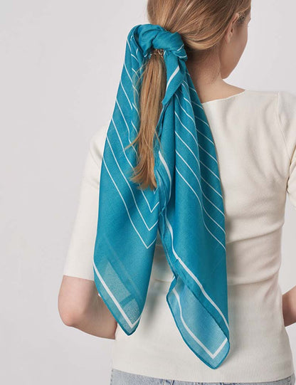 Cartoon Fish Minimalist Geometric Square Scarf