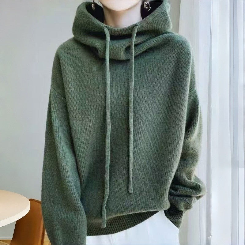 Solid Color Loose Thick Knit Sweater