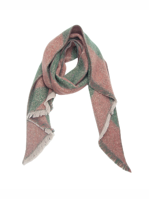 Fringed Keep Warm Plaid Shawl&Scarf