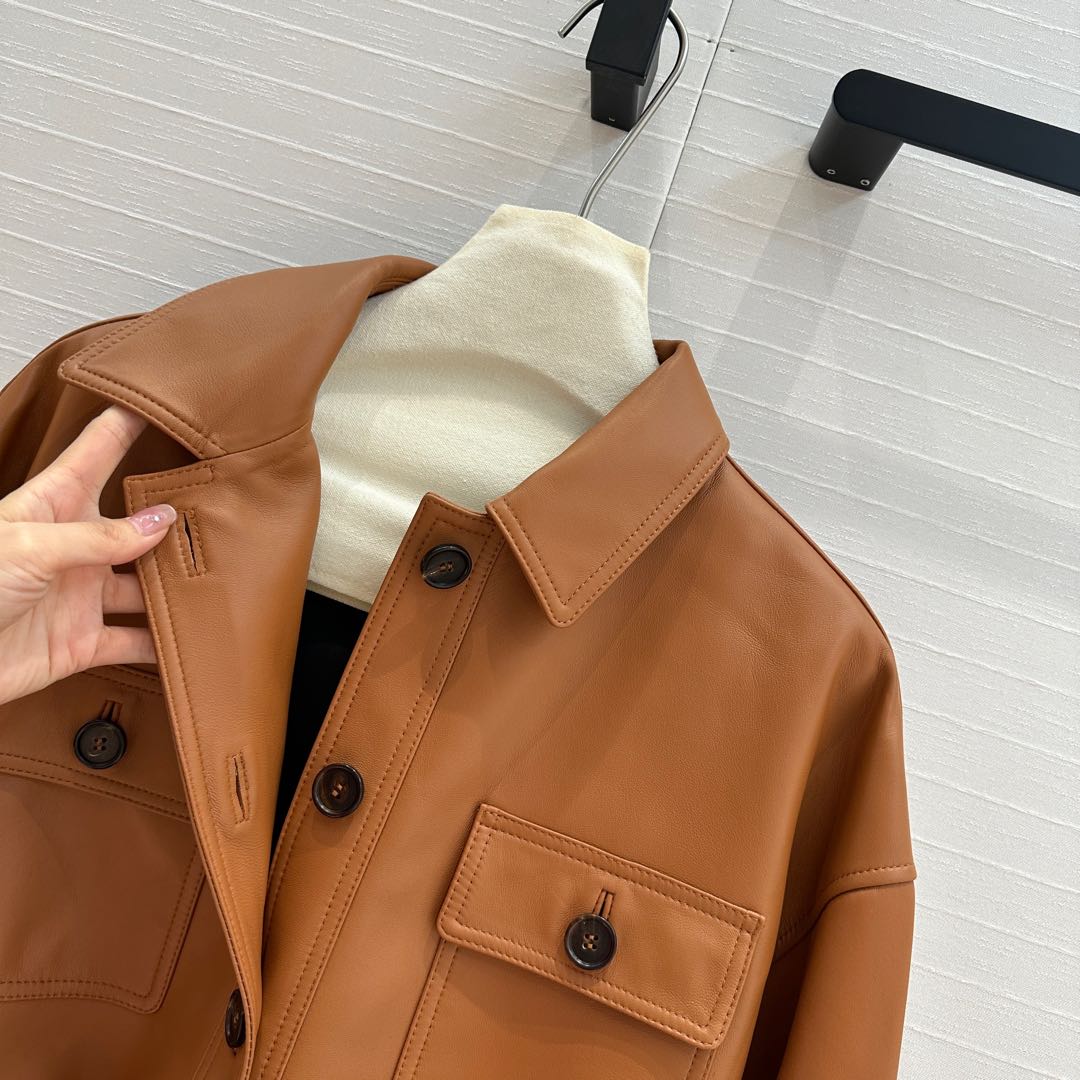 YSL Waistcoat Jacket Caramel Brown Sheepskin