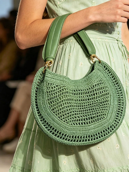Ivy Hand-Woven Crescent Bag