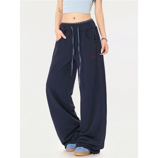 High Street Drop Crotch Sweatpants Color Block