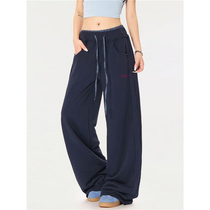High Street Drop Crotch Sweatpants Color Block