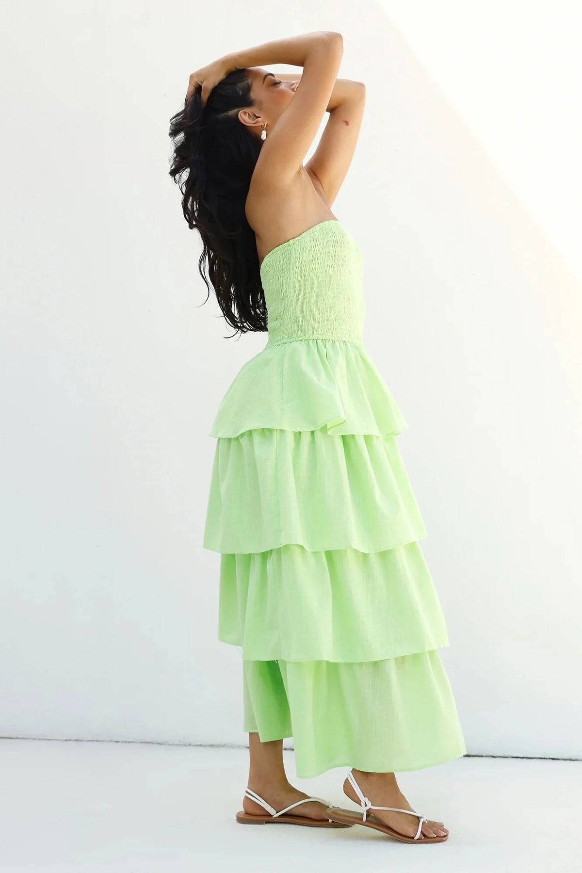 Glass Slipper Strapless Maxi Dress Green