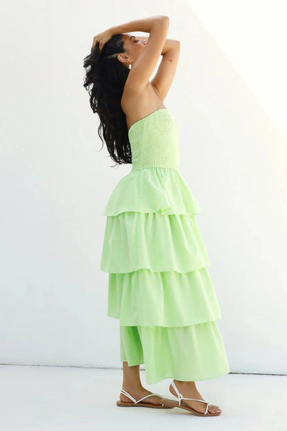 Glass Slipper Strapless Maxi Dress Green