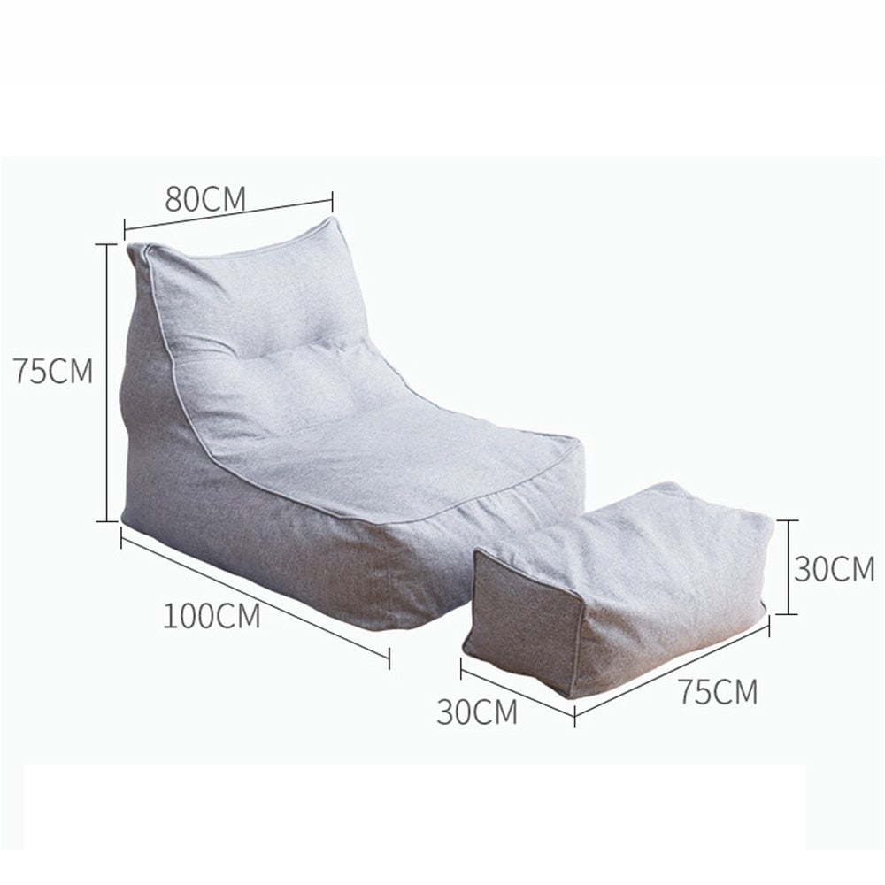 2Pcs/Set Large Bean Bag Combination Sofas Cover Chairs No Lining Bag No Filling Indoor Lazy Lounger Adults Kids Simple Design
