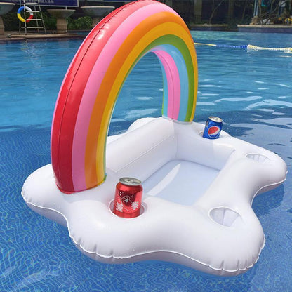 Rainbow Inflatable Floating Wine Serve Swimming Toy