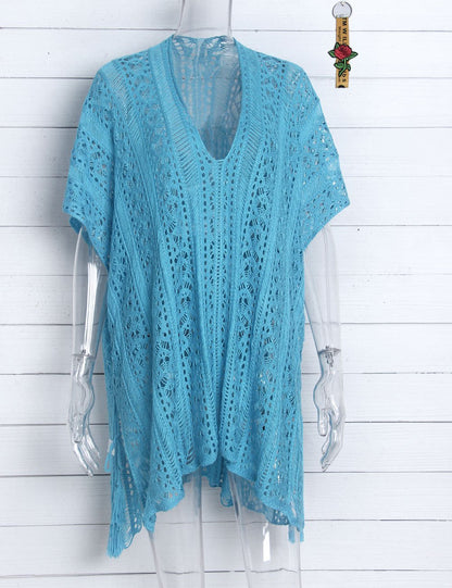 New Knit Hollow Irregular Swimwear Bikini Cover Up