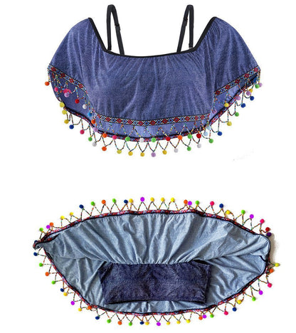 Denim Style Tassels Sexy Bikini Top