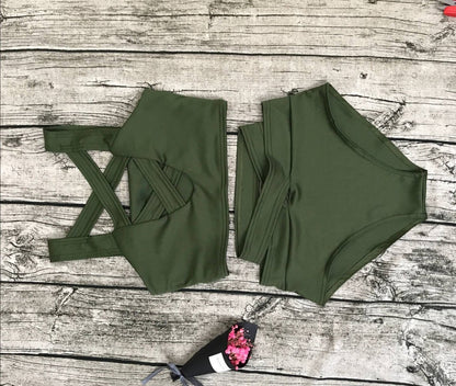 11 Colors Solid Color Bikini Swimsuit In 5 Size