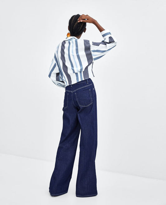 Autumn Stripe Long Sleeve T Shirt Blouse