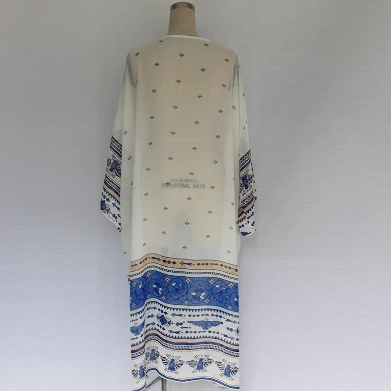 Print Chiffon Swimwear Beach Long Bikini Cover Up