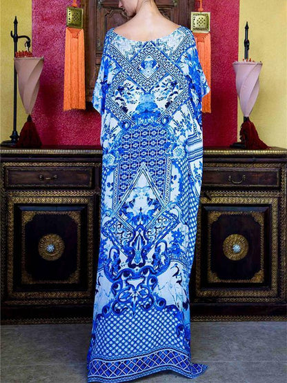 Bohemia Loose Printed Beach Cover-Ups Maxi Dress