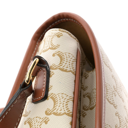Triomphe Canvas Medium Folco Bag White