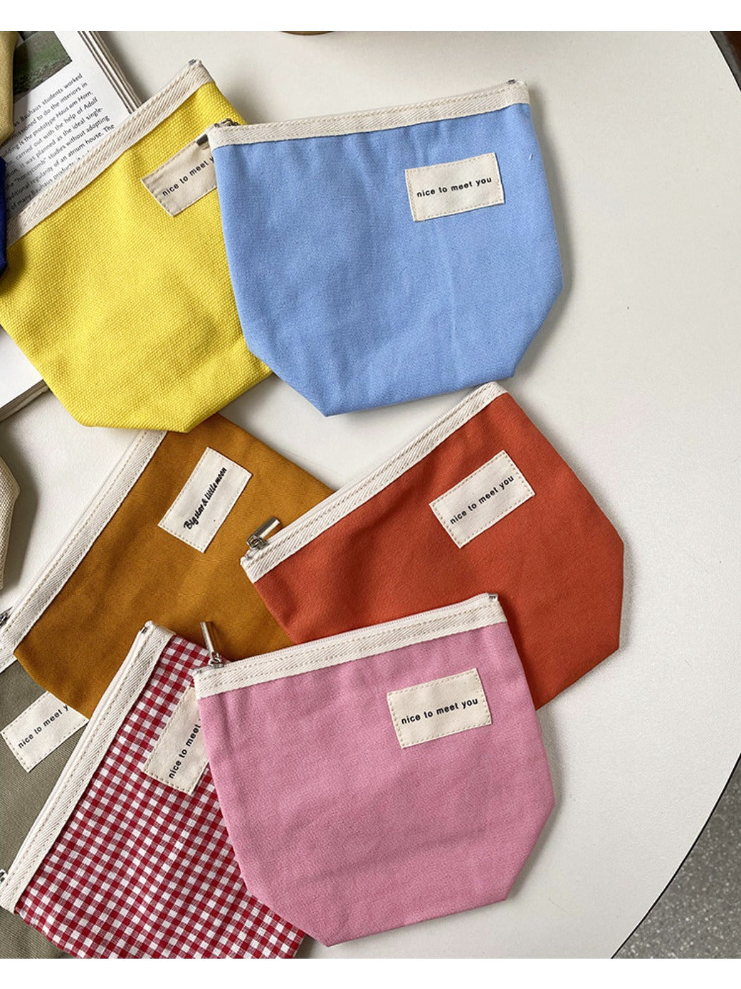 Cosbai - Minimalist Small Canvas Cardholder Pouch &amp; Coin Purse