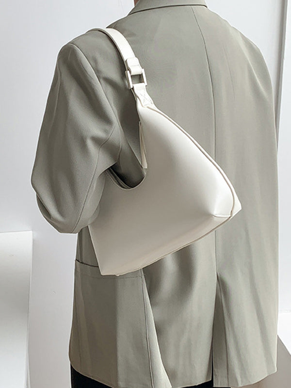 Geometric Split-Joint Zipper Shoulder Bags Handbags