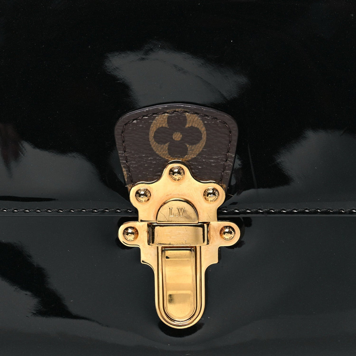 Patent Calfskin Monogram Cherrywood BB Black